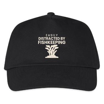 Aquaristik Geschenk Hobby Aquarianer Lustig Shirt - Kinder Basecap - Schwarz - Vorne