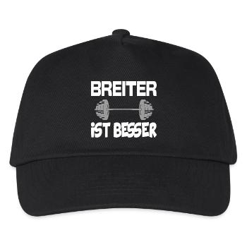 Breiter ist besser Bodybuilder Bodybuilding Fun - Kinder Basecap - Schwarz - Vorne