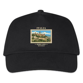 Italien Bergamo Vintage Reisemarke - Kinder Basecap - Schwarz - Vorne