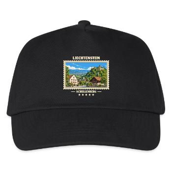 Liechtenstein Schellenberg Vintage Reisemarke - Kinder Basecap - Schwarz - Vorne