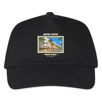 Vereinigte Staaten Miami Beach Vintage Reisemarke - Kinder Basecap - Schwarz - Vorne