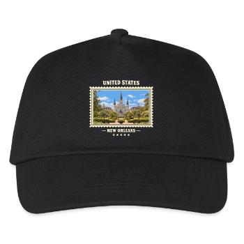 Vereinigte Staaten New Orleans Vintage Reisemarke - Kinder Basecap - Schwarz - Vorne