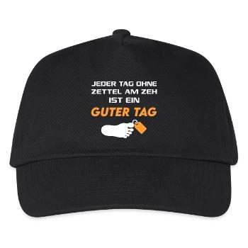 Guter Tag Zettel am Zeh T-Shirt Sprüche Lustig - Kinder Basecap - Schwarz - Vorne
