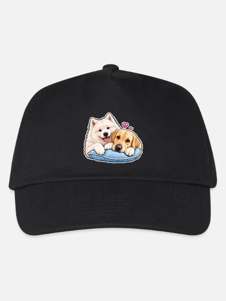 Fluffy Pals: Samojeden & Golden - Kinder Basecap - Schwarz