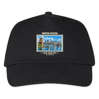 Vereinigte Staaten New York City Vintage Reise - Kinder Basecap - Schwarz - Vorne