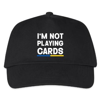 I'm not Playing cards Ukraine Flag - Kinder Basecap - Schwarz - Vorne