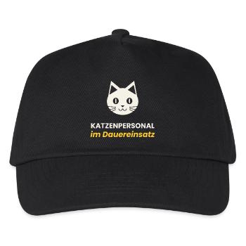Katzenpersonal Shirt Lustig Katzenliebhaber Gesche - Kinder Basecap - Schwarz - Vorne
