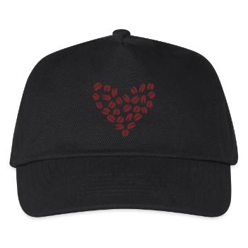 Coeur de grain de café - Casquette de baseball Enfant - noir - Devant