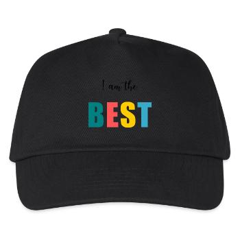 I AM THE BEST. - BESSER. - HUMOR. NACHRICHT - Kinder Basecap - Schwarz - Vorne