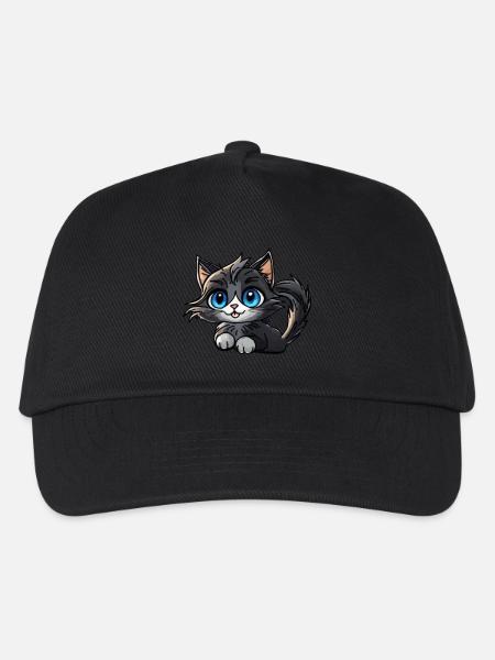 Black Cat - Kinder Basecap - Schwarz