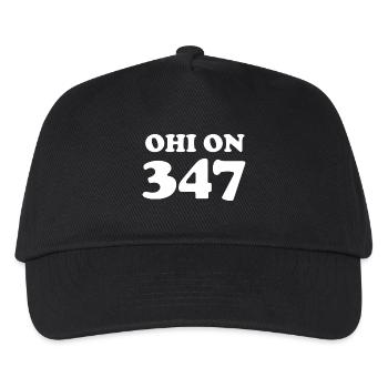 # 347000 Schnitt von 347 weißen Text - Kinder Basecap - Schwarz - Vorne