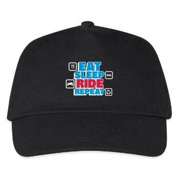 Eating, sleeping, riding The circle of biker life - Kids’ Baseball Cap - black - Front