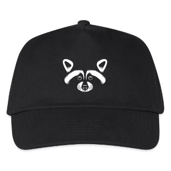 Waschbär Kostüm - Waschbrett Bauch Geschenk - Kinder Basecap - Schwarz - Vorne