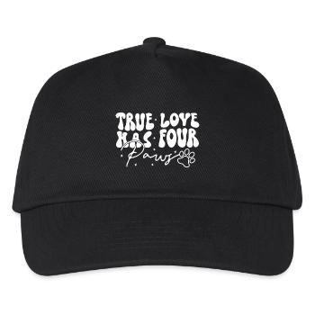 Dog True Love Has Four Paws Dog Owner Wau - Kids’ Baseball Cap - black - Front