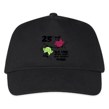 25. Geburtstag - Eulen "na und" - Kinder Basecap - Schwarz - Vorne