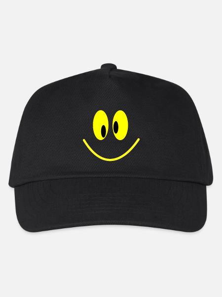 Grinsebacke + - Kinder Basecap - Schwarz