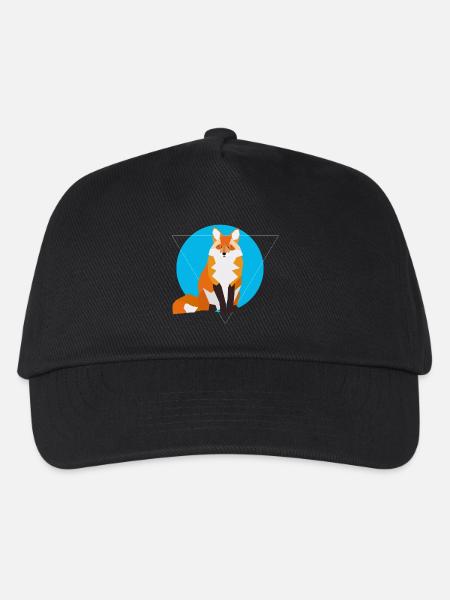 Geometric Fox - Kinder Basecap - Schwarz