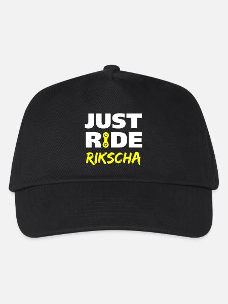 Just ride Rikscha Geschenk - Kinder Basecap - Schwarz