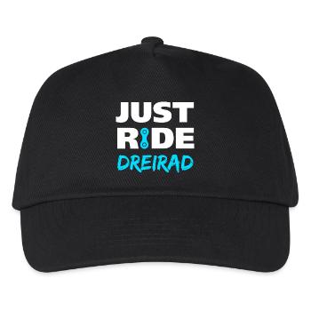Just ride Dreirad Geschenk - Kinder Basecap - Schwarz - Vorne