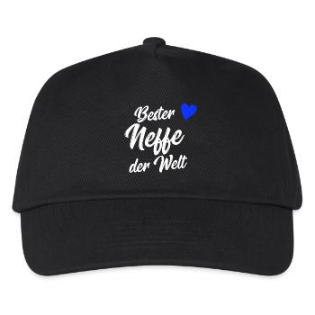 Neffe Geschenk | Bester Neffe der Welt - Kinder Basecap - Schwarz - Vorne
