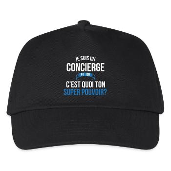 Concierge super pouvoir homme - Casquette de baseball Enfant - noir - Devant