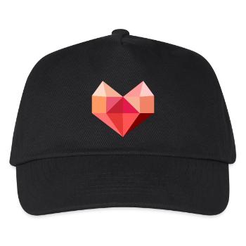 Herz rosa - Kinder Basecap - Schwarz - Vorne