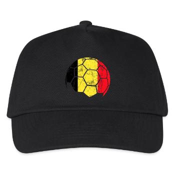 Belgium Soccer Ball Fußball - Kinder Basecap - Schwarz - Vorne
