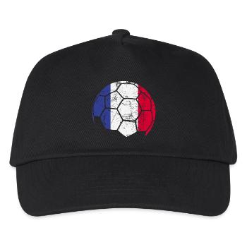 France Soccer Ball Fußball - Kinder Basecap - Schwarz - Vorne