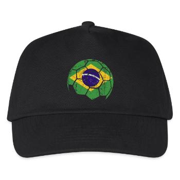Brazil Soccer Ball Fußball - Kinder Basecap - Schwarz - Vorne