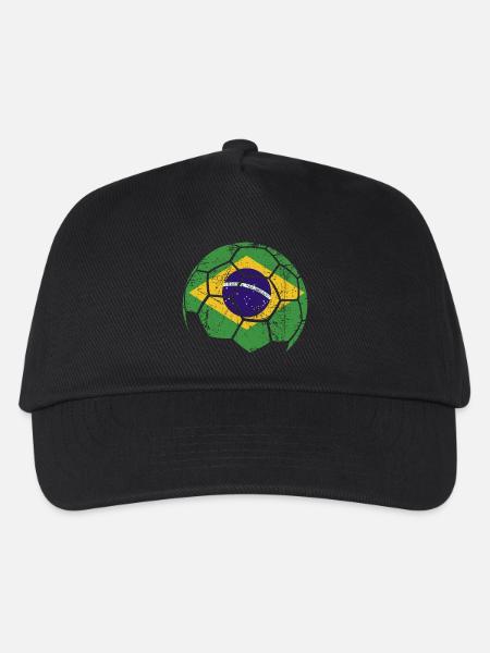 Brazil Soccer Ball Fußball - Kinder Basecap - Schwarz
