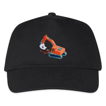 Crocodile dans excavateur - Casquette de baseball Enfant - noir - Devant