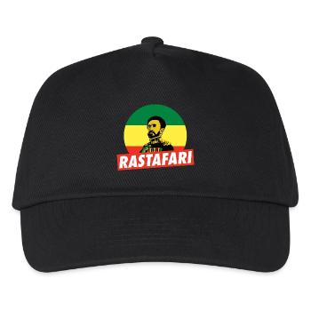 Haile Selassie - Emperor of Ethiopia - Rastafari - Kinder Basecap - Schwarz - Vorne