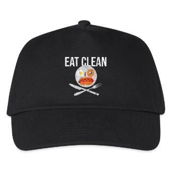 Eat clean - Kids’ Baseball Cap - black - Front