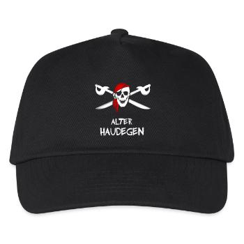 pirat alter haudegen totenkopf kapitän opa mann se - Kinder Basecap - Schwarz - Vorne