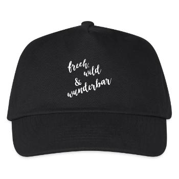 Frech, wild & wunderbar - Kinder Basecap - Schwarz - Vorne