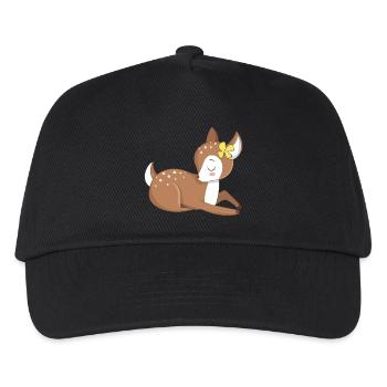 Tierbaby Rehkitz - Kinder Basecap - Schwarz - Vorne