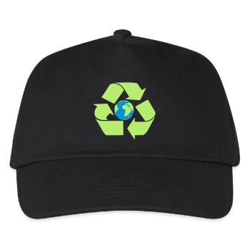 Recycling Erde - Kinder Basecap - Schwarz - Vorne