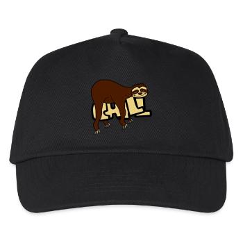 chill faultier entspannen muede chillen haengen sc - Kinder Basecap - Schwarz - Vorne