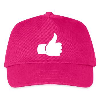 Daumen hoch – Like Hand Symbol - Kinder Basecap - Fuchsia - Vorne
