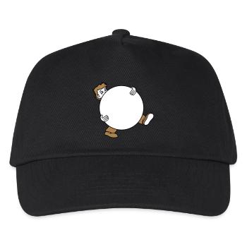 kugel ball tragen schleppen gross schwer mann figu - Kinder Basecap - Schwarz - Vorne