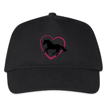 Galloping Horse with Heart - Kinder Basecap - Schwarz - Vorne