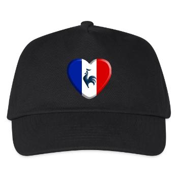 Cœur France coq - Casquette de baseball Enfant - noir - Devant