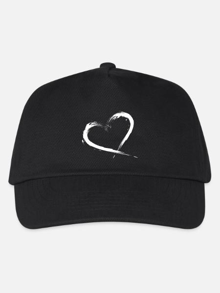 Herz Design Bürste Vektorgrafik - Kinder Basecap - Schwarz
