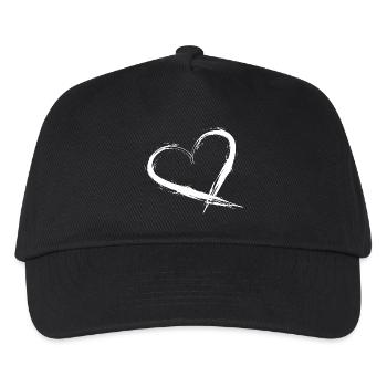 Herz Design Brush Neu Vektorgafik Weiß Street art - Kinder Basecap - Schwarz - Vorne