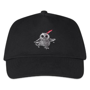 Chief Red - Glückliche Eule - Kinder Basecap - Schwarz - Vorne