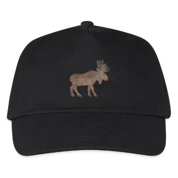 Elch - Kinder Basecap - Schwarz - Vorne