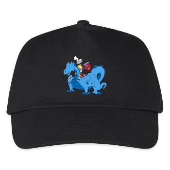 Boy Knight riding Blue Dragon - Kinder Basecap - Schwarz - Vorne