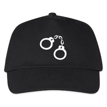 Menottes illustration vectorielle blanc - Casquette de baseball Enfant - noir - Devant
