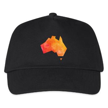 Karte Australien - Kinder Basecap - Schwarz - Vorne