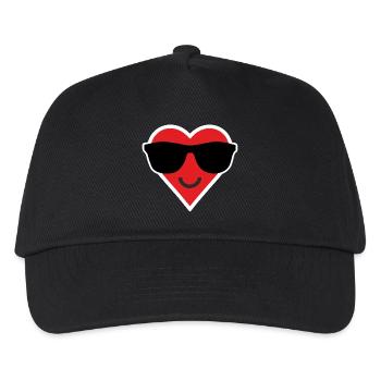 Heart smilie - Kids’ Baseball Cap - black - Front